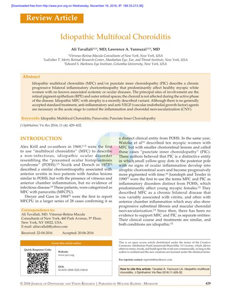 (PDF) Idiopathic Multifocal Choroiditis