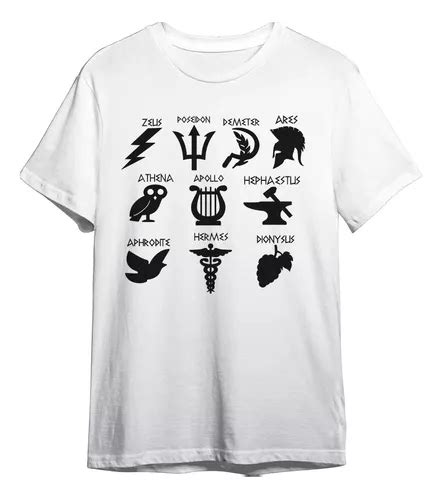 Camiseta Unissex Percy Jackson Simbolos Deuses Gregos Parcelamento