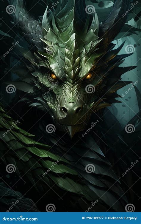 Immagine Di Un Drago Fantasy Verde Creatura Mitica Formidabile