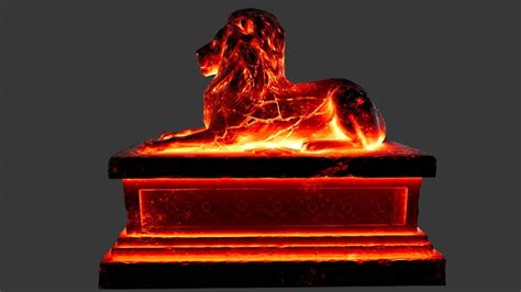 3d Model Lava Lion Statue Vr Ar Low Poly Cgtrader