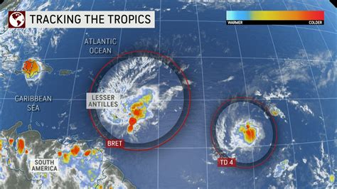 Tropical Storm Bret gets company on its way toward the Caribbean