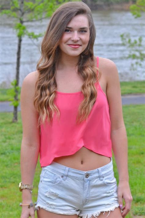 Crop Top In Coral Belly Shirts Crop Tops Tops