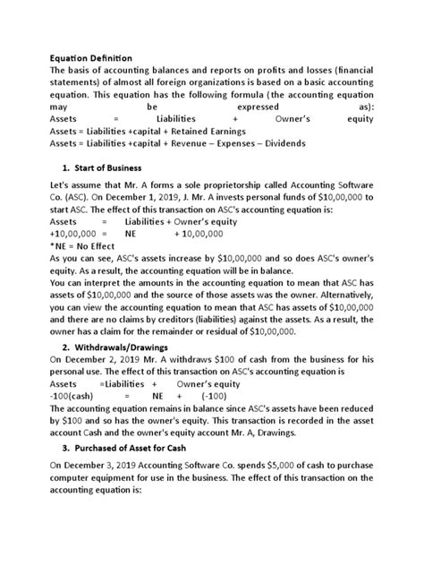 Accounting Equation Pdf Debits And Credits Equity Finance