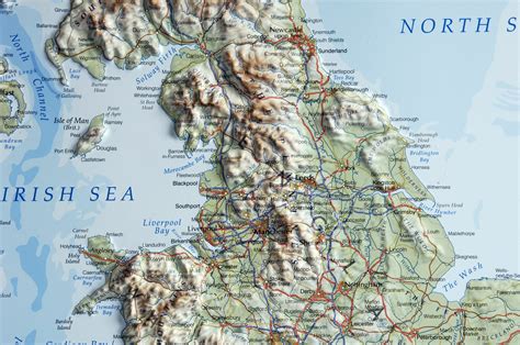 Dorrigo Raised Relief Map Northern England A4 in Gift Box – Dorrigo