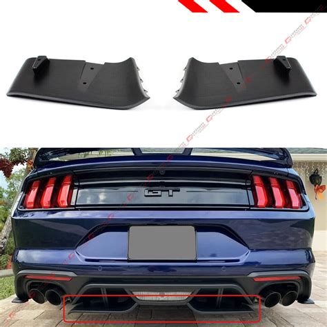 For 2018 2023 Ford Mustang Gt R Style Rear Bumper Diffuser Valance Aero