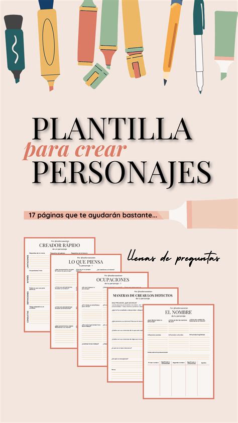 Plantilla Para Crear Personajes De Tu Novela Curso De Escritura My