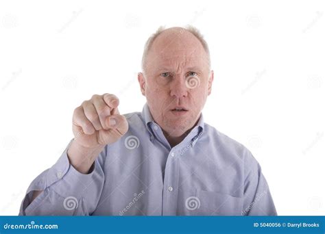 Hombre Enojado En Camisa Azul Que Se Ala En La C Mara Foto De Archivo