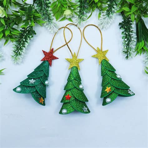 Christmas Tree Shaped Ornaments With Eva FoamDIY Christmas Ornaments