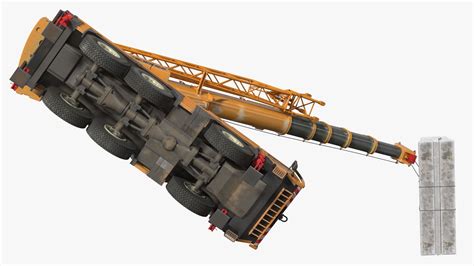 Compact Crane Liebherr With Concrete Barriers Rigged 3d Model 199