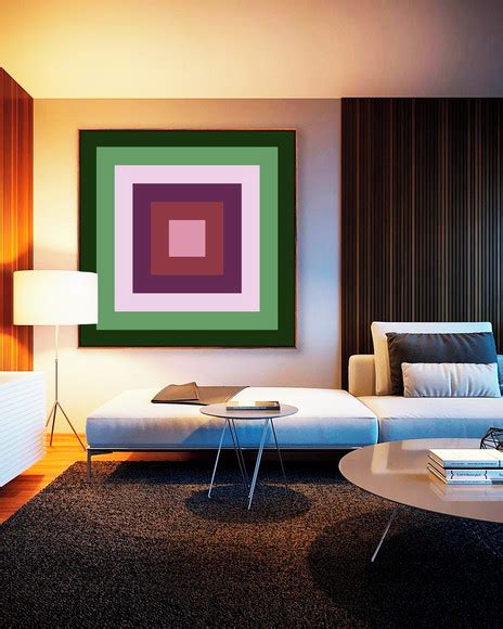 Quadro Abstrato Geom Trico Verde Roxo Canvas Moldura X Elo