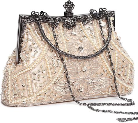 BABEYOND 1920s Flapper Clutch Gatsby Pearl Handbag Roaring 20s Evening