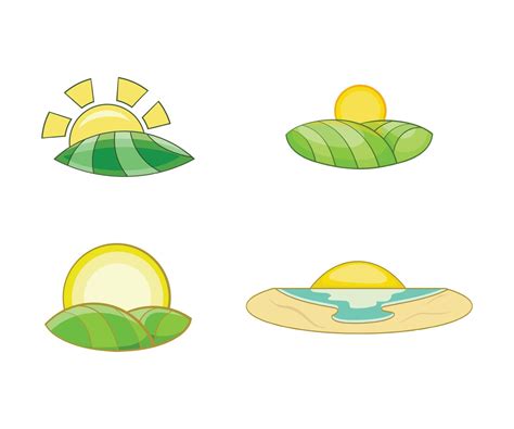 Sunrise icon set, cartoon style 8453229 Vector Art at Vecteezy