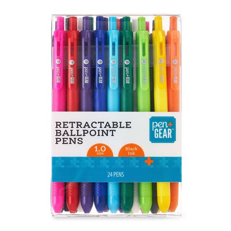 Pen Gear Retractable Ballpoint Pens 1 0 Mm Black Ink 24 Count