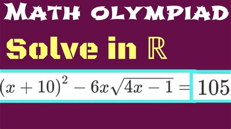 Math Olympiad A Nice Algebra Problem Know This Trick Ayaansmath Youtube