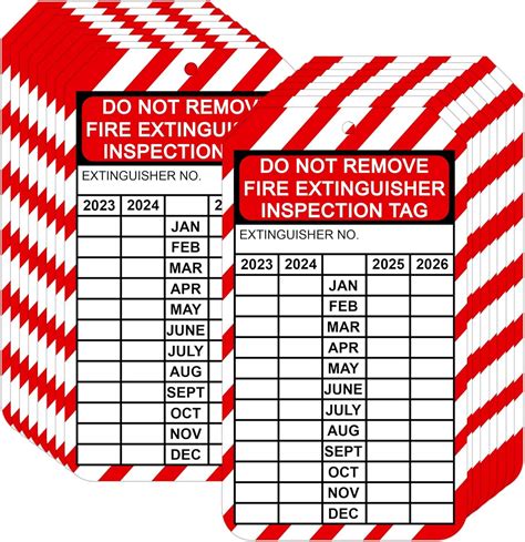 Monthly Fire Extinguisher Inspection Tags Record 4 Year Fire