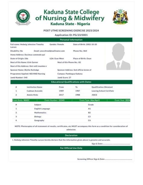 POST UTME Application Guideline Kaduna State College Of Nursing