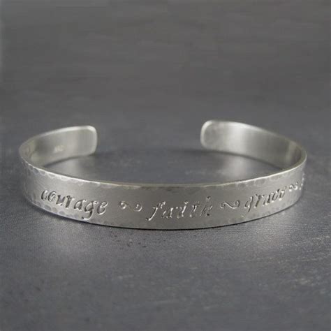 Personalized Engraved Sterling Silver Bracelet For Women Etsy