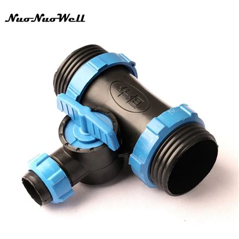 1pcs Nuonuowell 2 To 1 Thread Valve Drip Tape Tee Connector For Garden Micro Drip Irrigation