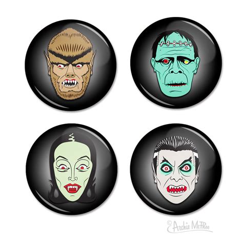 Monster Buttons Set Of Four Archie Mcphee