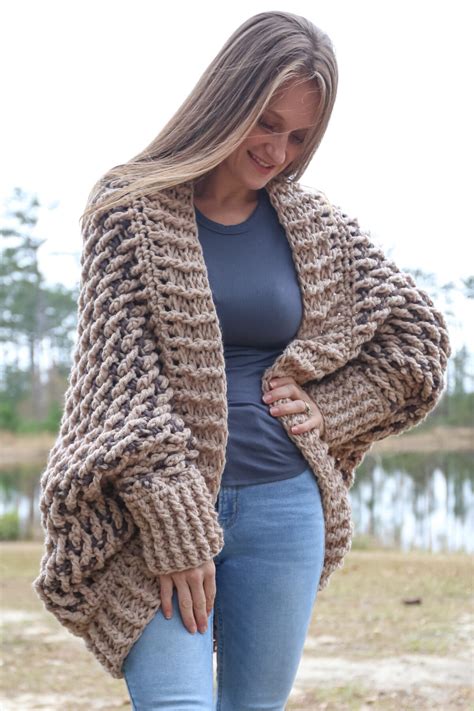 Easy Chunky Crochet Cocoon Cardigan Sweater Free Pattern Life Yarn