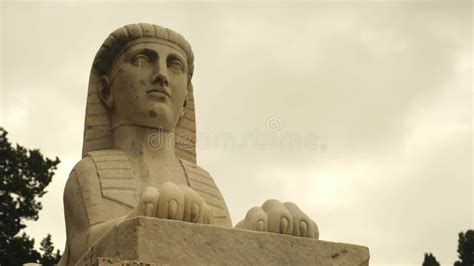 Marble Sphinx Decorative On The Perimeter Walls Of Piazza Del Popolo