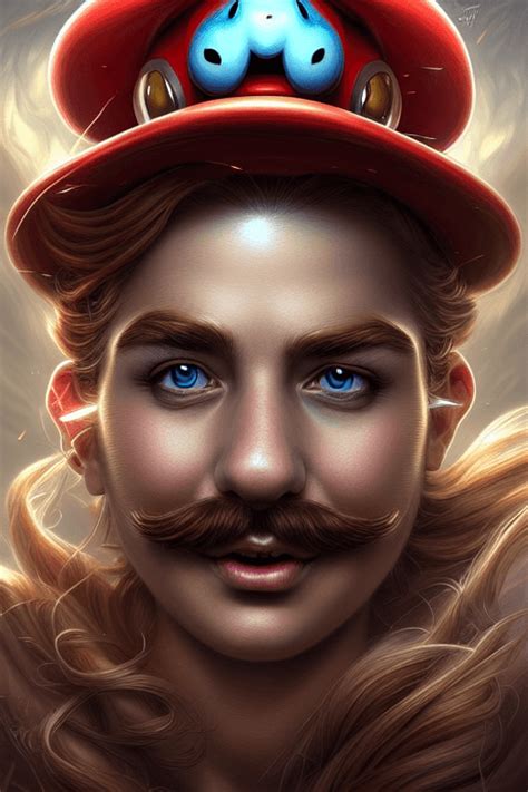 Super Mario Face Close Up Portrait · Creative Fabrica