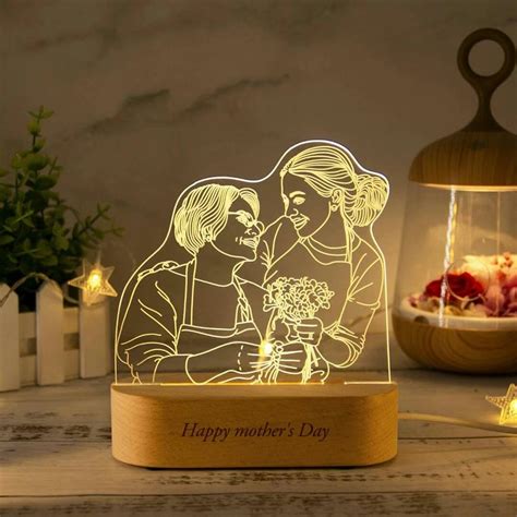 Lâmpada led personalizada arte 3d 100 texto e foto personalizada