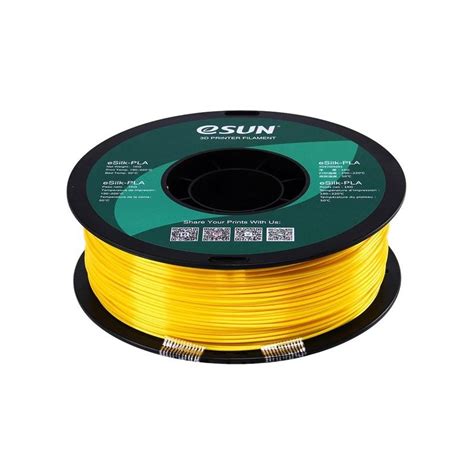 ESUN ESilk PLA Filament 1 75mm 1kg Diameter 1 75mm Colour Yellow Spool