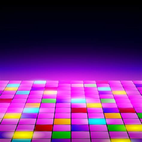 Premium Vector Dance Floor Amongst Open Space Night Disco Party Neon