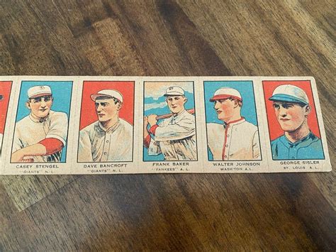 W Complete Uncut Strip Babe Ruth Ty Cobb Rare Complete Piece