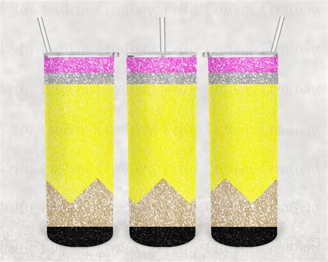 Glitter Pencil Oz Skinny Tumbler Design Sublimation Etsy Canada