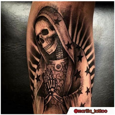 Tatuaggio Santa Muerte Che Pregasanta Muerte Tattoo Culto