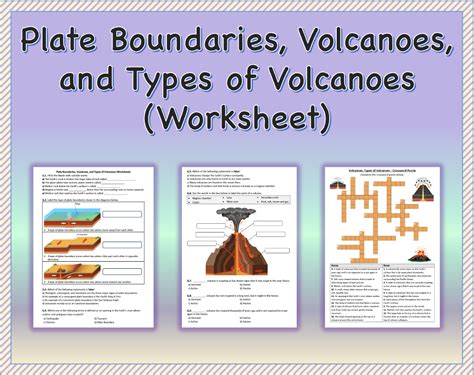 Types Of Plate Boundaries Worksheet