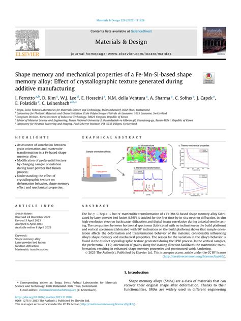 Pdf Shape Memory And Mechanical Properties Of A Fe Mn Si Based Shape