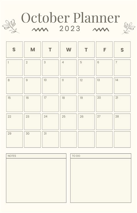 Printable October 2023 Monthly Calendar Template in Illustrator, EPS, JPG, Excel, Word, SVG ...