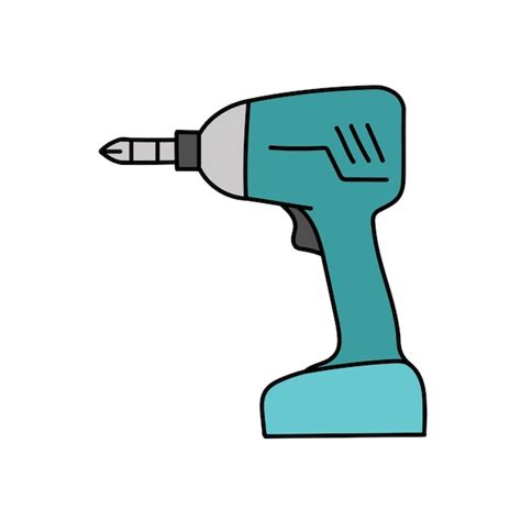 Premium Vector Electric Cordless Drill Woodworking Tool Hand Drawn