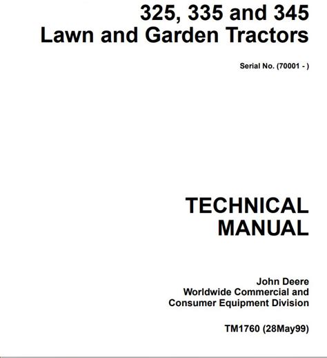 John Deere Garden Tractor Technical Manual Now Available ...