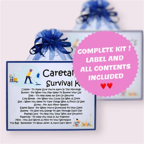 Caretaker S Survival Kit Fun Novelty Keepsake Gift Greetings Card