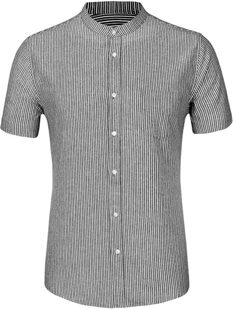 Collarless Button Up Shirt