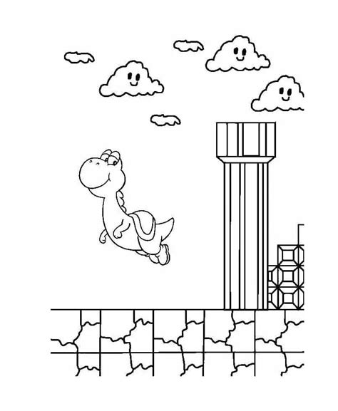 Coloriage Yoshi Volant T L Charger Et Imprimer Gratuit Sur