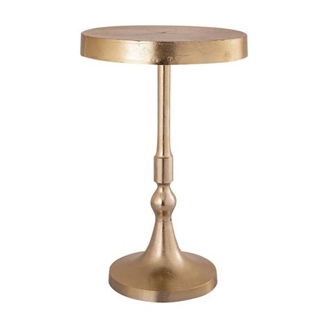 Holloway 13 in. Gold Round Metal Accent Table HD-231025512 - The Home Depot