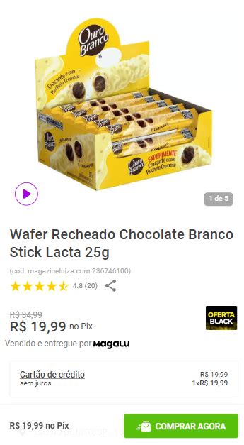 Wafer Recheado Chocolate Branco Stick Lacta G Unidades