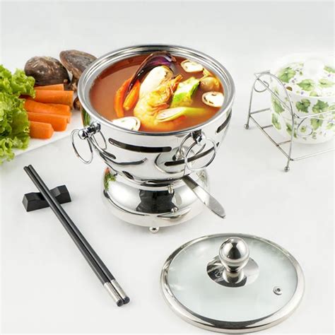 Soga Stainless Steel Mini Asian Buffet Hot Pot Single Person Shabu Alcohol Stove Burner With