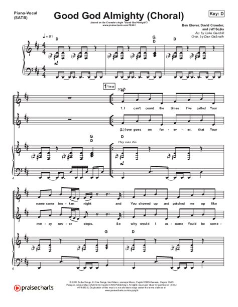 Good God Almighty Choral Anthem Satb Sheet Music Pdf Crowder Arr