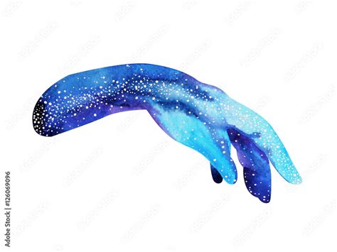 hands of god, watercolor painting hand drawn blue design illustration Stock Illustration | Adobe ...