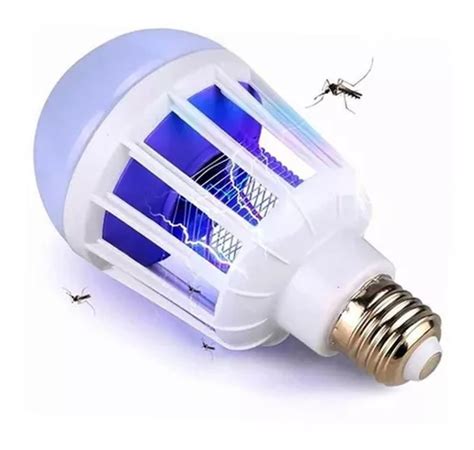 Lampara Mata Mosquitos Insectos Foco Luz Led 2 En 1