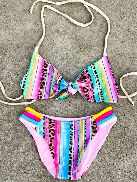 Cheetah Serape Pastel Swimsuit Wet And Western