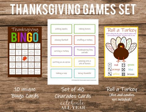 Thanksgiving Games Set - Etsy