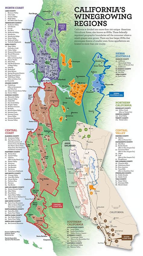 California S Wine Growing Regions Wine Map California Wine Wine Guide