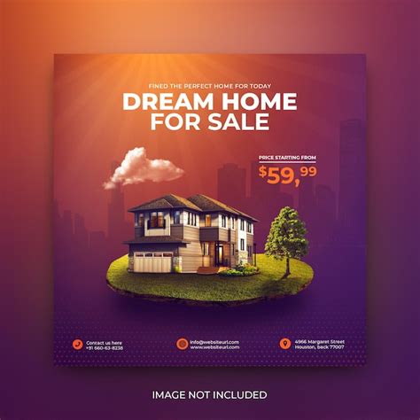 Premium PSD Real Estate House Properties Sell Social Media Promotion